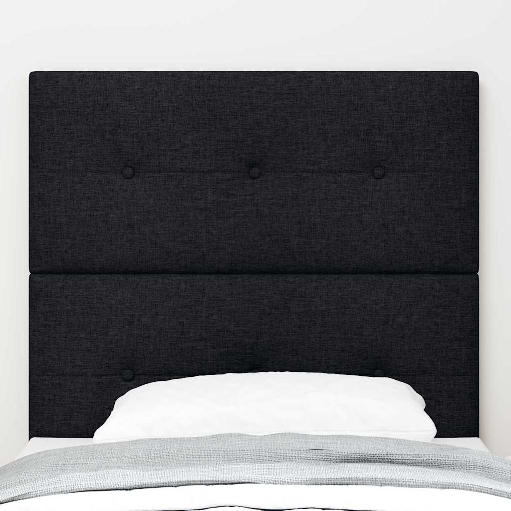 LED Headboard with LED Strip Lights Manual Black 100 cm Fabric